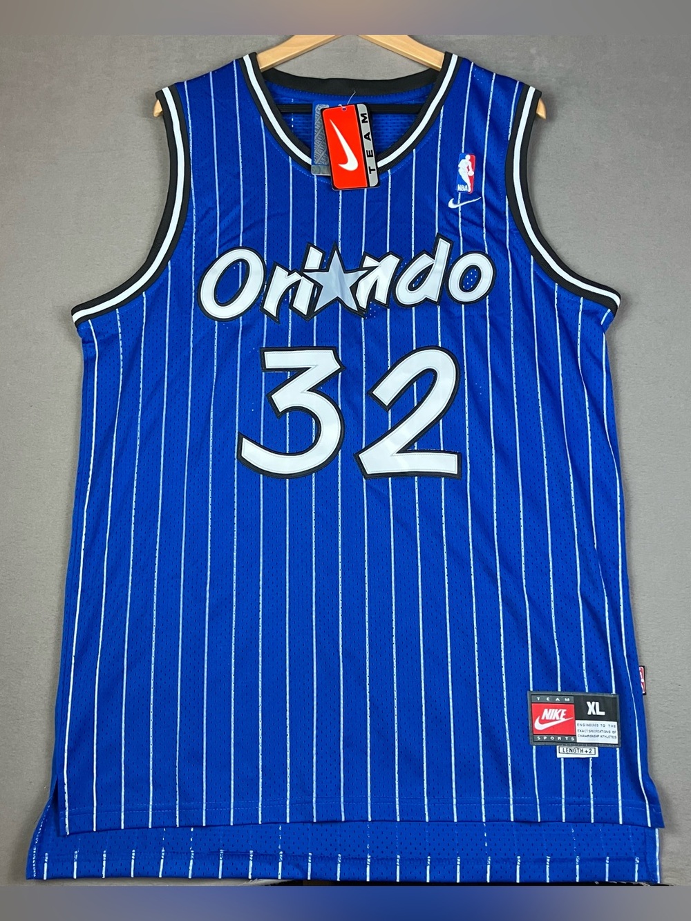 Vintage Nike Orlando Magic Jersey Mens XL NBA Shaquille O’Neal 32 Shaq Blue NWT.